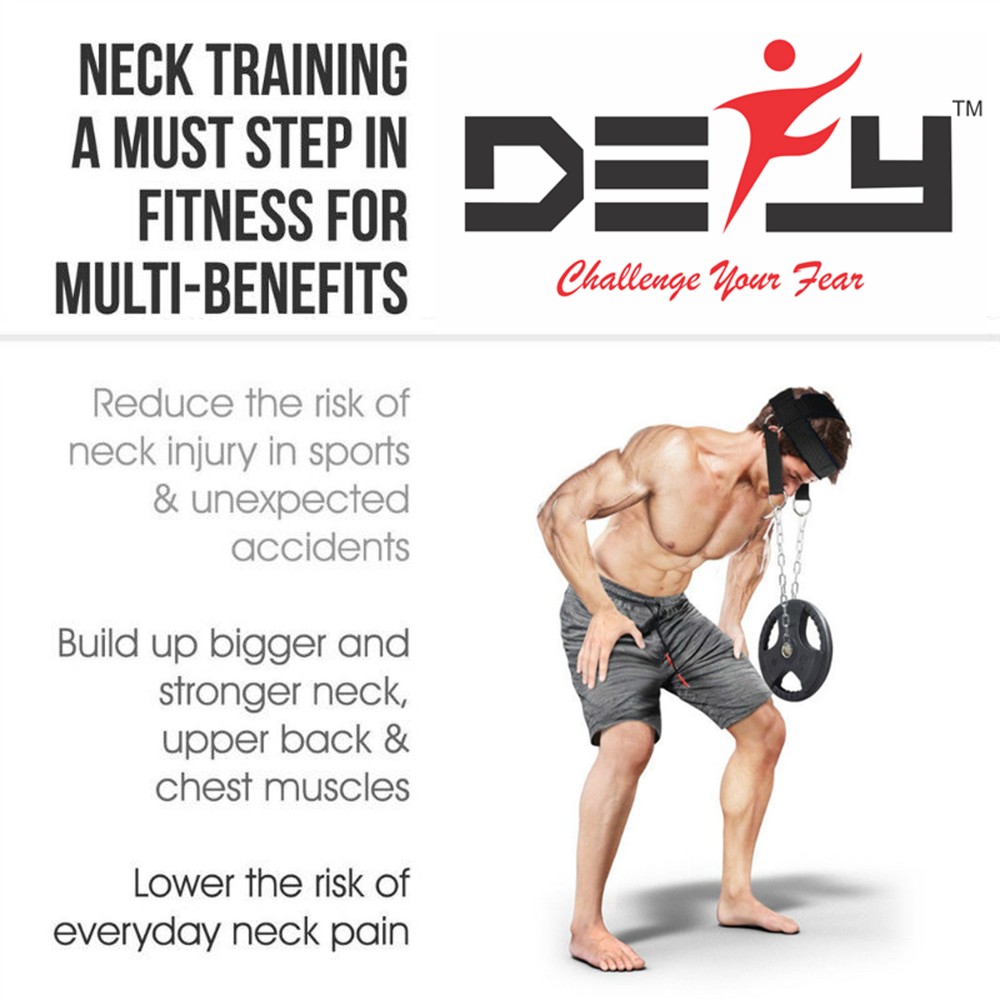 DEFY NEW NYLON WEIGHT LIFTING HEAD HARNESS NECK STRENGTH GYM EXERCISE PADDED RED 