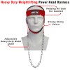 DEFY NYLON WEIGHT LIFTING HEAD HARNESS NECK STRENGTH GYM EXERCISE PADDED RED