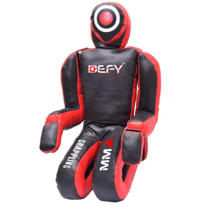 Defy Brazilian Real Artificial Leather Kneeling Dummy MMA Judo Art Black & Red