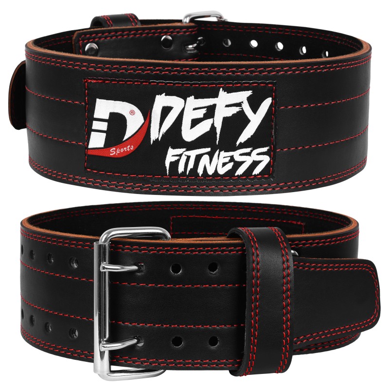 Defy Weightlifting Leather Power-lifting Back Support Gym Crossfit Training Belt