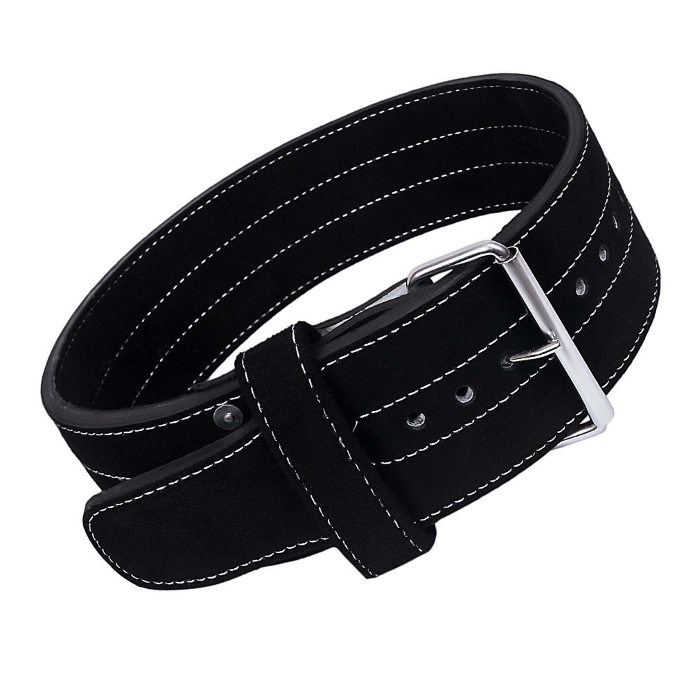 Power Lifting Belt Leather Single Prong Men &Women 10mm Weightlifting Belt Black 