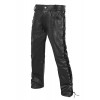 DEFY Men's Motorbike Cow Leather Jeans Style Side Laces Nightclub Pant 28" - 46"