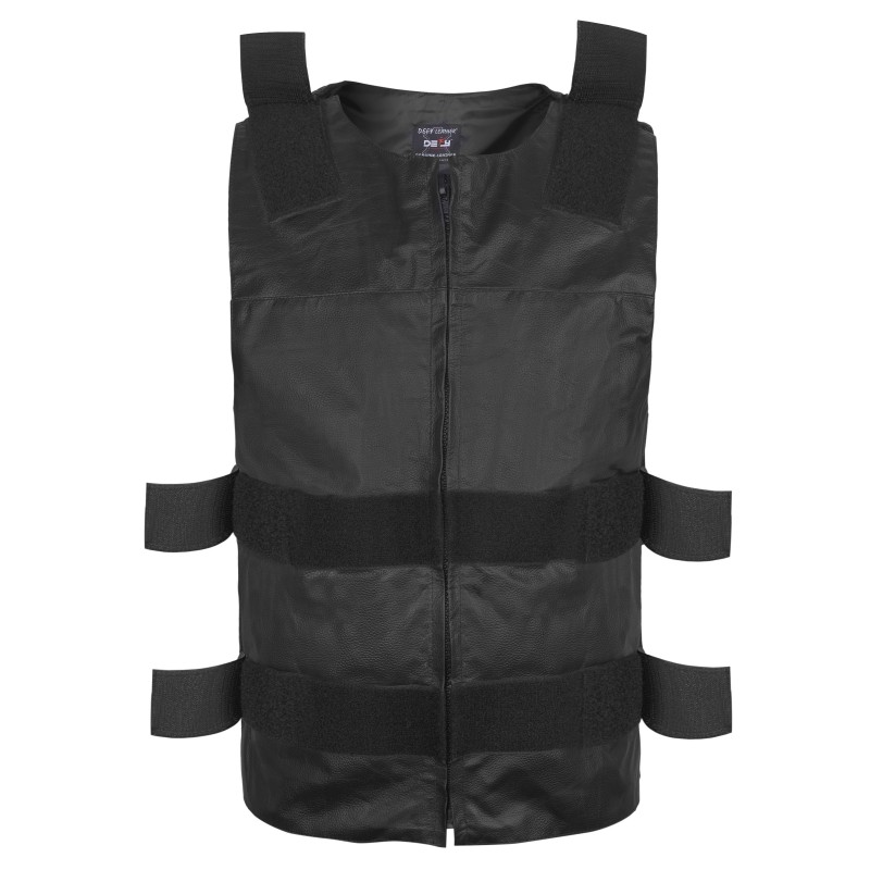 DEFY Men's Bullet Proof style Cowhide Leather Motorcycle Vest for bikers Club