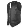 DEFY Men's Motorbike Leather Club Vest Style Classic with Gun Pocket Solid Back