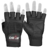 DEFY Heavy Duty Weight Lifting Gloves Gym Training Genuine Leather Padded Black
