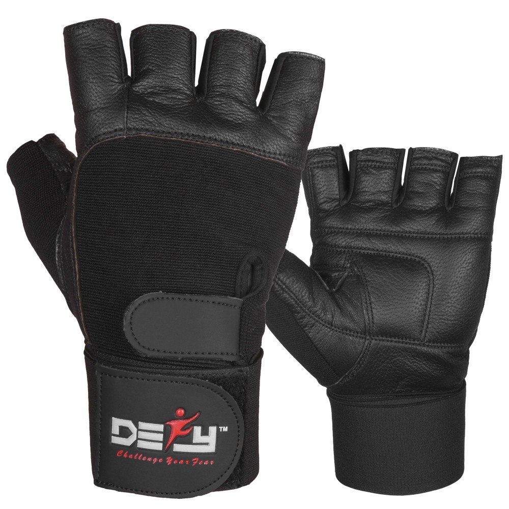 Details about   Weight lifting leather padded gloves fitness training body building gym cycling
