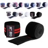 DEFY Weight Lifting Knee Wraps Training Fist Straps Power Lifter Gym Support 72" White With Black Stripes