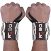 DEFY Power Weight Lifting Wrist Wraps Supports Gym Workout Bandage Straps 18" Zebra