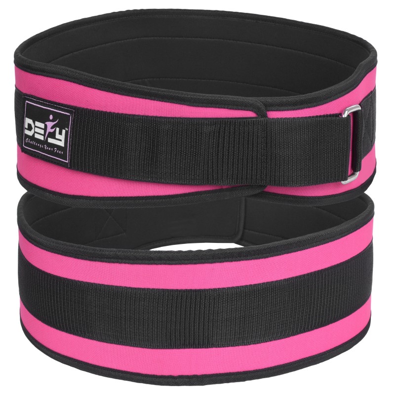 DEFY Weight Lifting Women Belt Back Support Ladies Fitness Gym Bodybuilding Pink